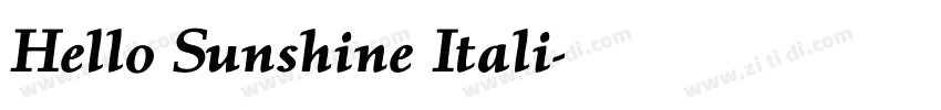 Hello Sunshine Itali字体转换